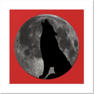 the moon night wolf Posters and Art